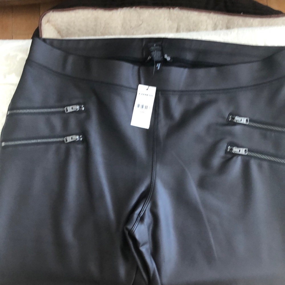Express faux leather ponte pants